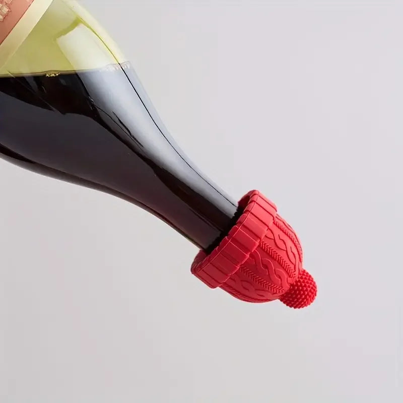 "Set x3 Tappi in Silicone a forma di berretto invernale : Mantieni il Tuo Vino Fresco con Stile!"